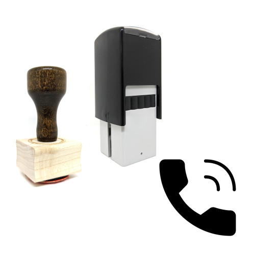 "Telephone" rubber stamp with 3 sample imprints of the image "Telephone" rubber stamp with 3 sample imprints of the image