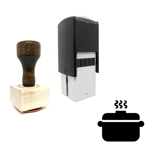 "Pot" rubber stamp with 3 sample imprints of the image