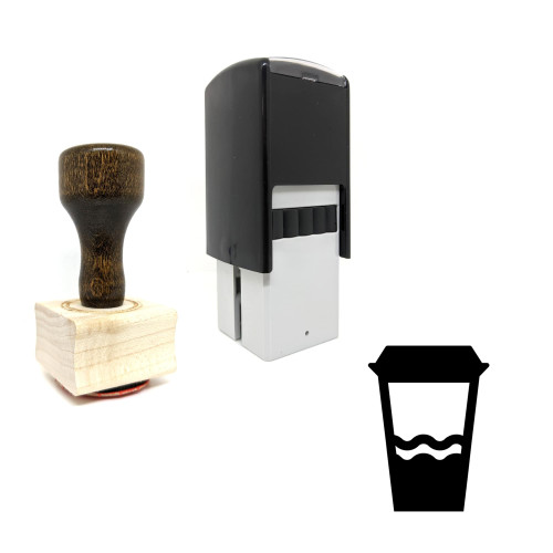 "Take Away Coffee" rubber stamp with 3 sample imprints of the image