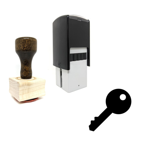 "Key" rubber stamp with 3 sample imprints of the image