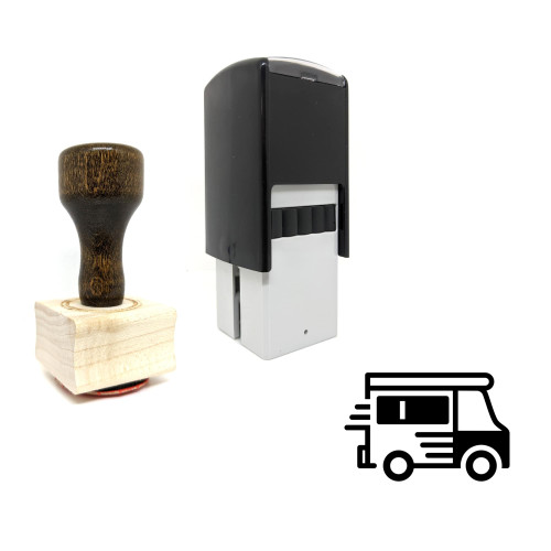 "Van" rubber stamp with 3 sample imprints of the image
