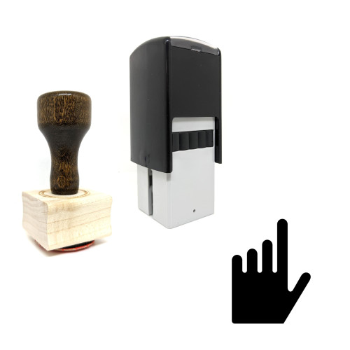 "Point" rubber stamp with 3 sample imprints of the image