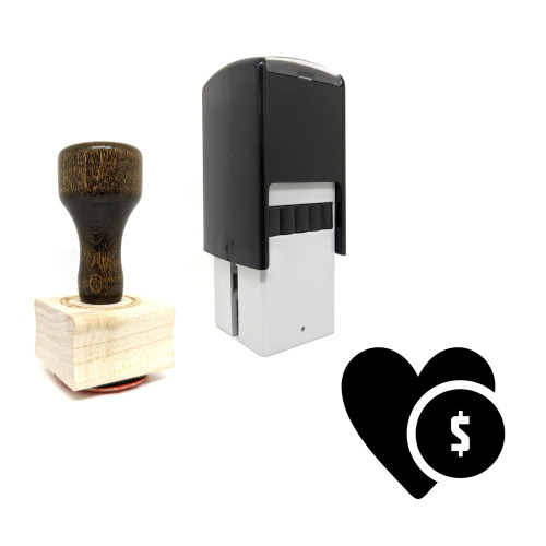 "Heart" rubber stamp with 3 sample imprints of the image