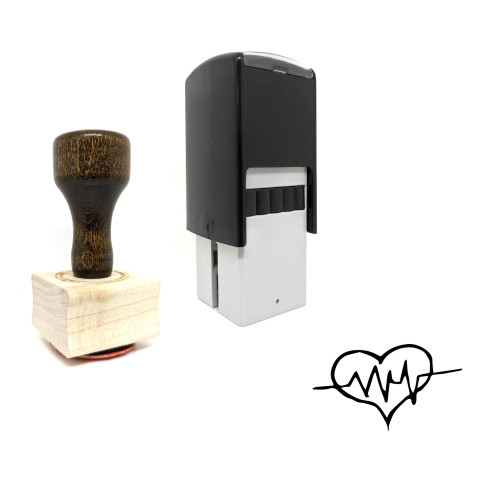 "Heart Beat" rubber stamp with 3 sample imprints of the image