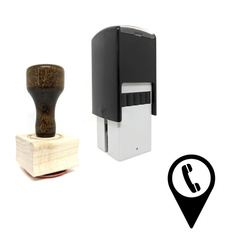 "Map Marker Icon" rubber stamp with 3 sample imprints of the image