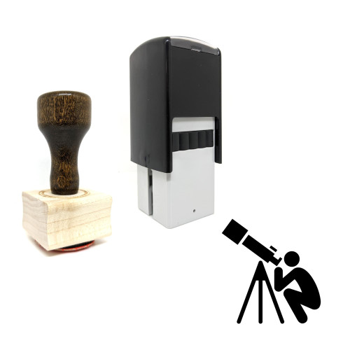 "Telescope" rubber stamp with 3 sample imprints of the image