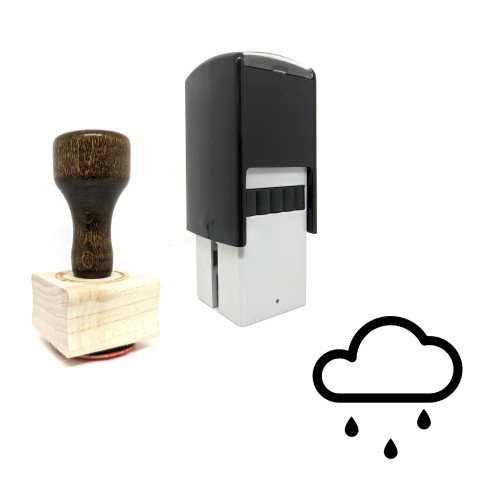 "Rain" rubber stamp with 3 sample imprints of the image