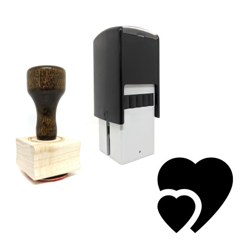 "Valentine" rubber stamp with 3 sample imprints of the image