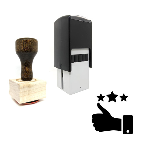 "Thumbs Up" rubber stamp with 3 sample imprints of the image