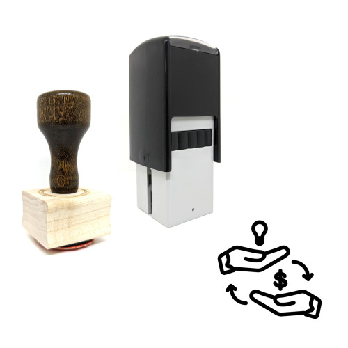 "Exchange" rubber stamp with 3 sample imprints of the image