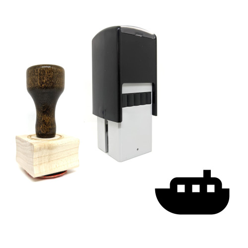 "Ship" rubber stamp with 3 sample imprints of the image