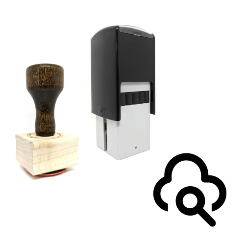 "Cloud Searching" rubber stamp with 3 sample imprints of the image