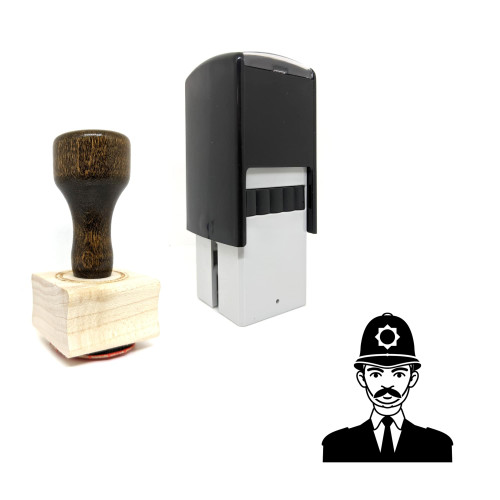 "Policeman" rubber stamp with 3 sample imprints of the image