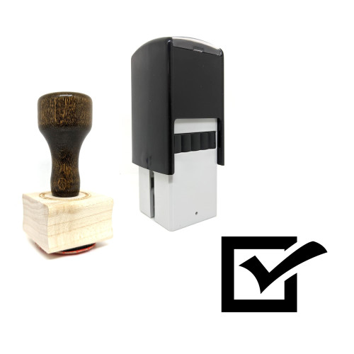 "Check Mark" rubber stamp with 3 sample imprints of the image