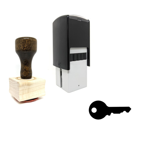 "Key" rubber stamp with 3 sample imprints of the image