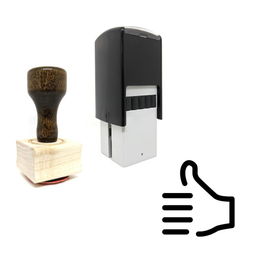 "Thumbs Up" rubber stamp with 3 sample imprints of the image