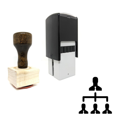 "Hierarchy" rubber stamp with 3 sample imprints of the image