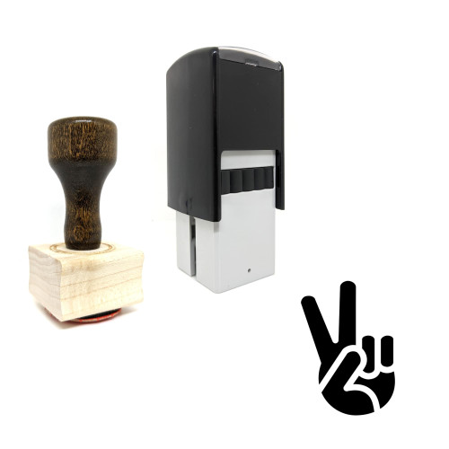 "Peace" rubber stamp with 3 sample imprints of the image