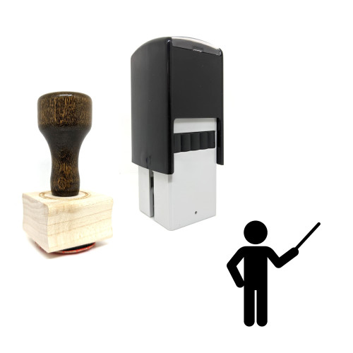 "Teacher" rubber stamp with 3 sample imprints of the image