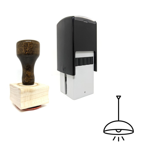 "Design Lamp On" rubber stamp with 3 sample imprints of the image