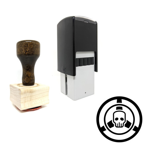 "Volante" rubber stamp with 3 sample imprints of the image