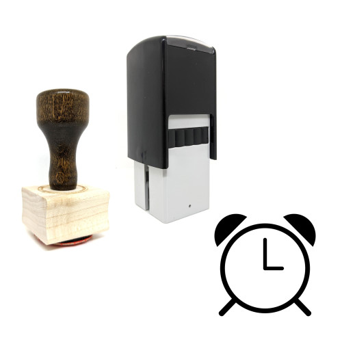 "Alarm Clock" rubber stamp with 3 sample imprints of the image