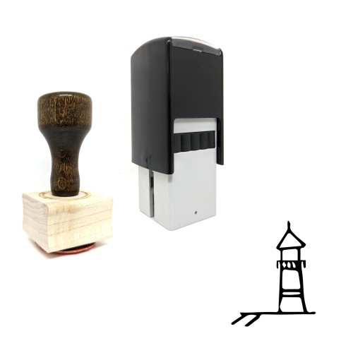 "Lighthouse" rubber stamp with 3 sample imprints of the image "Lighthouse" rubber stamp with 3 sample imprints of the image