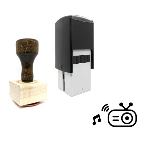 "Radio" rubber stamp with 3 sample imprints of the image