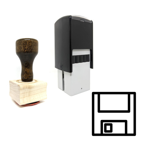 "Disk" rubber stamp with 3 sample imprints of the image