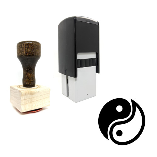 "Yin And Yang" rubber stamp with 3 sample imprints of the image