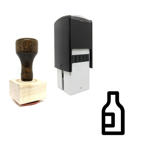 "Bottle" rubber stamp with 3 sample imprints of the image