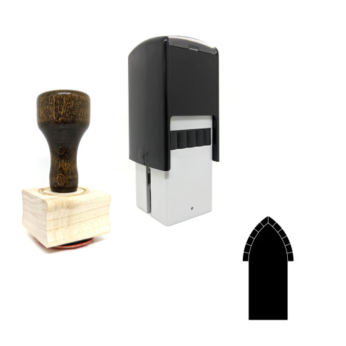 "Arch" rubber stamp with 3 sample imprints of the image
