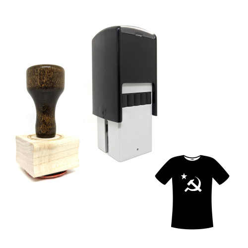"T Shirt" rubber stamp with 3 sample imprints of the image