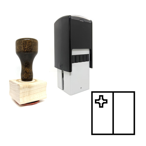 "Malta" rubber stamp with 3 sample imprints of the image