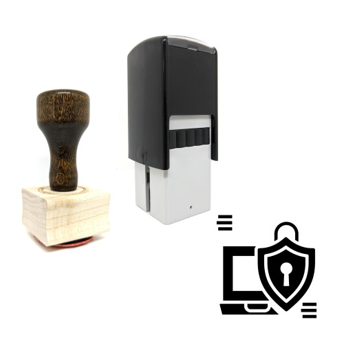 "Data Protection" rubber stamp with 3 sample imprints of the image