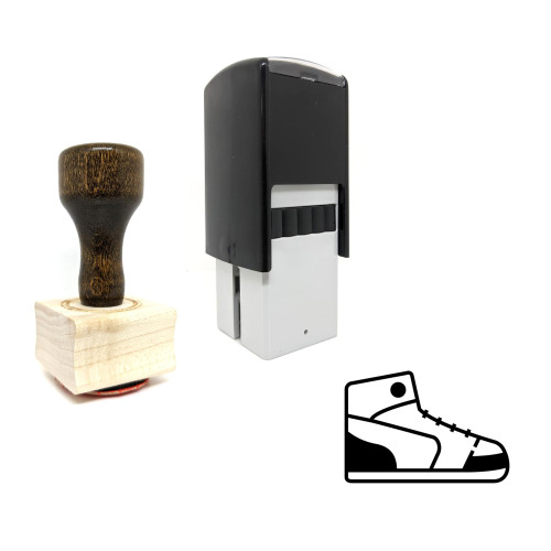 "High Sneakers" rubber stamp with 3 sample imprints of the image