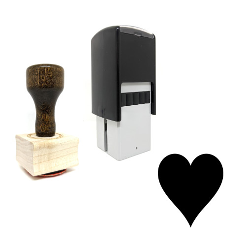 "Heart" rubber stamp with 3 sample imprints of the image