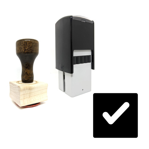 "Checkbox" rubber stamp with 3 sample imprints of the image