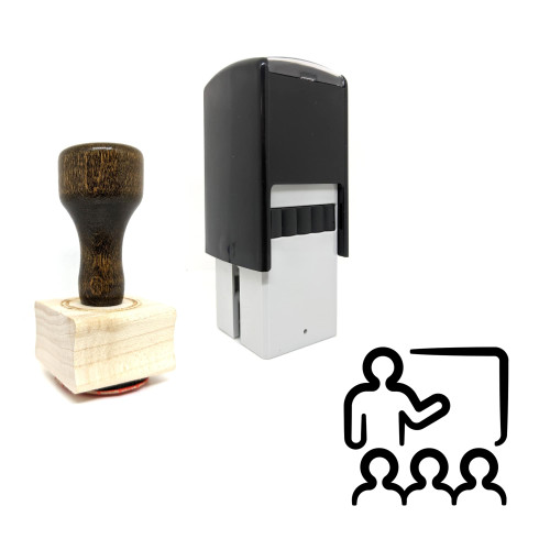 "Teach" rubber stamp with 3 sample imprints of the image