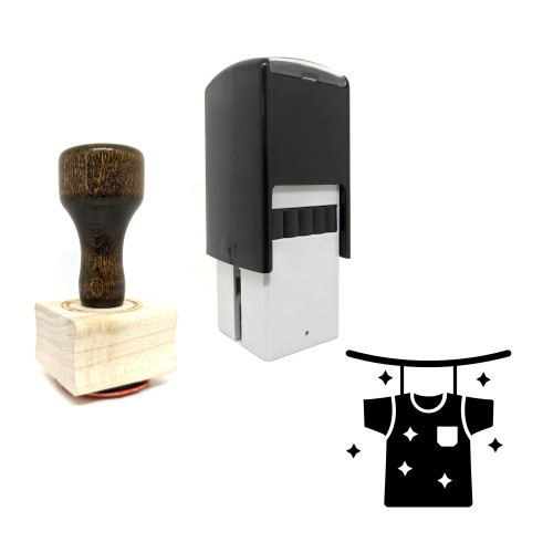 "Washed Clothes" rubber stamp with 3 sample imprints of the image