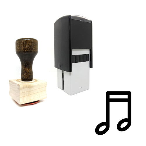 "Music Note" rubber stamp with 3 sample imprints of the image