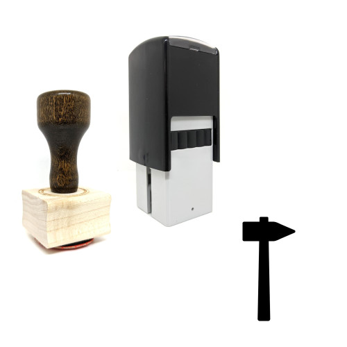 "Hammer" rubber stamp with 3 sample imprints of the image