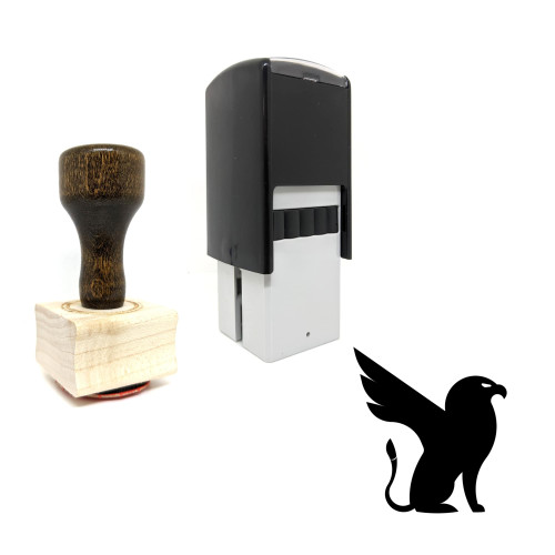 "Griffin" rubber stamp with 3 sample imprints of the image