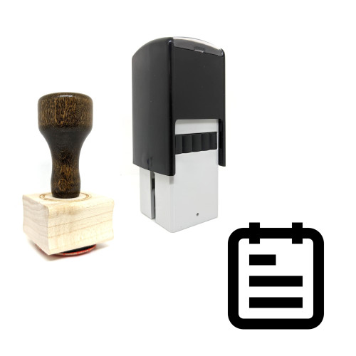 "Notepad" rubber stamp with 3 sample imprints of the image