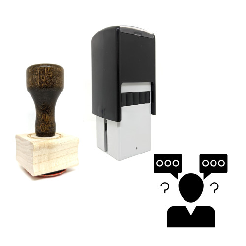 "Communication Conflict" rubber stamp with 3 sample imprints of the image