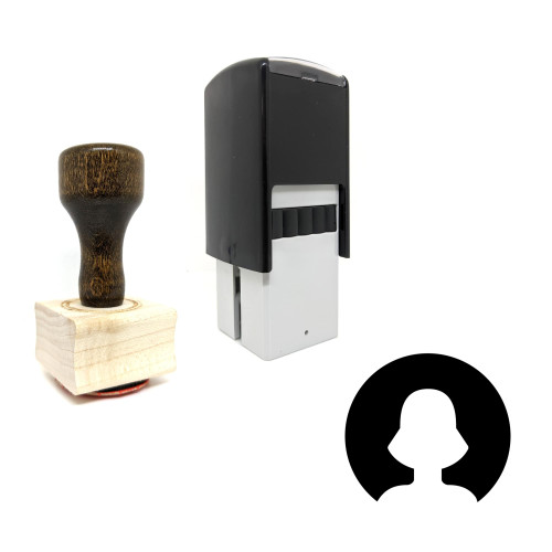 "Female" rubber stamp with 3 sample imprints of the image