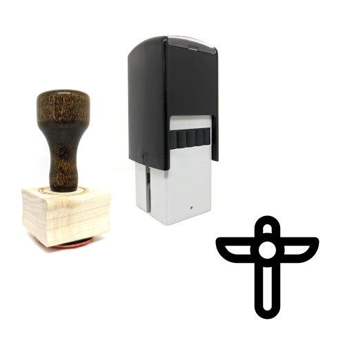 "Egyptian Scepter" rubber stamp with 3 sample imprints of the image