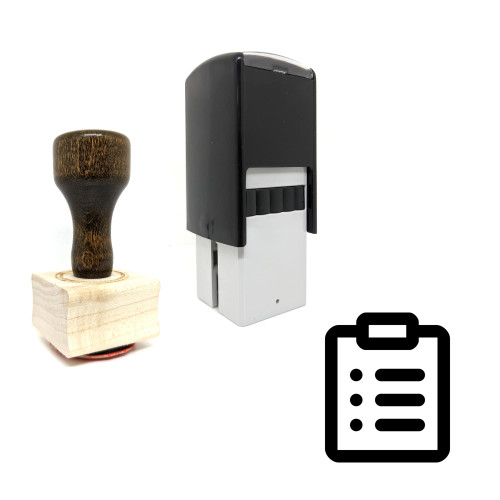 "Bullet List File" rubber stamp with 3 sample imprints of the image