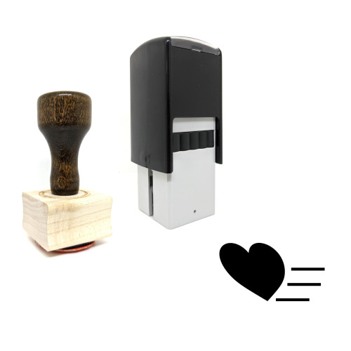 "Heart" rubber stamp with 3 sample imprints of the image