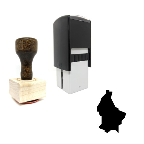 "Luxembourg" rubber stamp with 3 sample imprints of the image